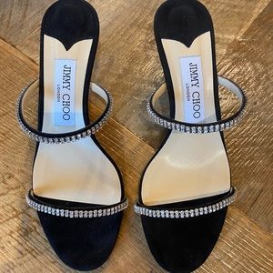 Jimmy Choo Brea 65 size 36 (6) Black suede/Crystals Excellent condition